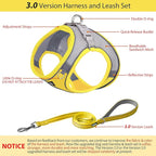 AIITLE Escape Proof Dog Harness - Step in Adjustable Dog Harness No Choke Over with Breathable Mesh and Quick-Release Buckle for All Weather- Outdoor Walking, Training for Medium Dogs Yellow XL
