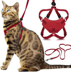 Houdini™ Escape Proof Kitten Harness and Leash Set by OutdoorBengal – Red, Small Cat Harness for Walking