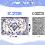 Glittme Cat Litter Mat with Non-Slip Bottom Litter Box Mat 33"X22" Litter Trapping Mat Easy to Clean Washable Cat Food Mat for Kitty,L