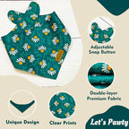 Spring Dog Bandanas with Snap Button, 2 Pack Floral Dog Scarf for Boy & Girl, Premium Durable Fabric, Adjustable Fit, Unique Shape, Gift for Dogs, Daisy Bandana for Small Dogs (Small)
