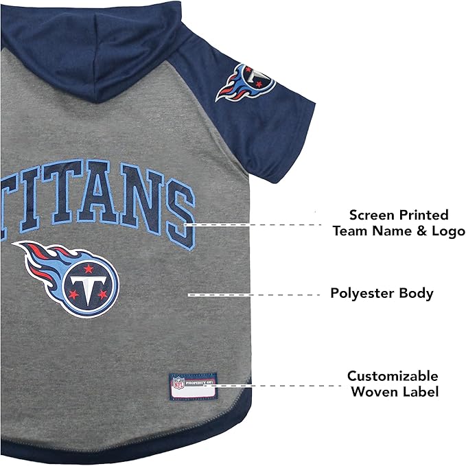 Pets First Tennessee Titans Hoodie T-Shirt, Large