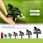 Personalized Horse Grave Marker Custom Memorial Stake, Metal Graveside Sign Tombstone, Memorial Gift, Remembrance Plaque, Horse in Flower Sympathy Sign, Outdoor Garden Decor