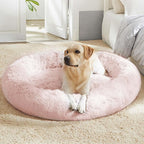 WESTERN HOME WH Calming Dog & Cat Donut Cuddler, Anti-Anxiety Warming Cozy Soft Round Bed, Fluffy Faux Fur Plush Cushion for Small Medium Dogs and Cats (20"/24"/30"/36")