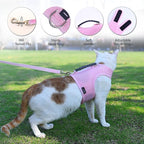 Kitty Harness and Leash for Walking Escape Proof Breathable Mesh Fabric, Solid Pink, X-Small, Adjustable Cat Walking Jackets with Handle, Padded Stylish Cat Vest