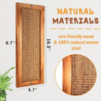 Cat Scratching Post - 2 PCS, Wooden Sisal Cats Wall Scratcher, Floor or Wall Mounted Vertical Cat Scratch Pad for Indoor Cats Adults or Kittens, Cat Wall Furniture Protector