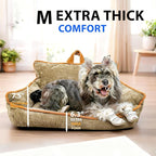 Orthopedic Dog Bed with Memory Foam, Washable Plush Pet Bed for Small, Medium & Large Dogs, Cozy Bolster Crate Dog Bed for Joint Support & Comfort.(Brown)