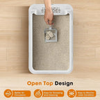 2PACK Stainless Steel Litter Box, Extra Large Litter Boxes for Big Cats, XL Metal Cat Litter Box with Lid High Sides, Anti-Urine Leakage, Non-Sticky, Scoop Included