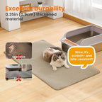 Jumbo Cat Litter Mat, 46x26 Inches Double Layer Honeycomb Litter Trapping Mat, Non Slip Waterproof Urine Proof Extra Large Cat Litter Box Mat, Kitten Supplies and Essentials, XXL, Beige