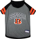 Pets First Hoodie T-Shirt for Dogs & Cats. NFL Cincinnati Bengals Football Licensed Dog Hoody Tee Shirt, X-Small Sports Hoody T-Shirt for Pets Licensed Sporty Dog Shirt (CIN-4044-XS)