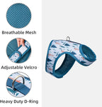 Mile High Life Dog Harness, Air Mesh Floral Vest Harness for 20 lbs Small Dogs & Cats, Easy Get on Adjustable Easy Closures Both Neck and Chest(Gray Tree, S Chest 16"-18")