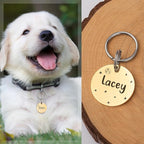 Anavia Small Size Dog Cat ID Tags, Small/XS Personalized Color Plated Stainless Steel Puppy Kitten Name Tags, Customized Engraved Nameplate Pet Collar Tag (Black, Round)