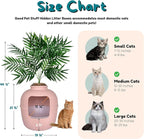 Good Pet Stuff Hidden Litter Box Planter, Decorative Cat Litter Enclosure with Carbon Filter, Artificial Plant, Easy Clean, Indoor Design, Original Round Style, Essentials Kit, Pink Coral