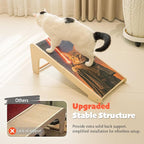 PETKARAY Art Cat Scratcher, 25.2" Sisal Scratching Ramp, L Shaped Scratch Pad for Indoor Cats, Oil Painting Cat Scratching Post