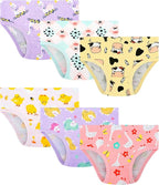 Girls and Toddlers 100% Cotton Underwear Tagless Soft Panties Size 2-3T,4-5T,6,8,10,12 (6-Pack)