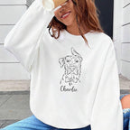 Noni Personalized Portrait Hoodie or Sweatshirt with Dog Cat Photo, Custom Sweatshirt with Drawing and Name, Unique Gift for Dog Mom Dad, Animal Lover Birthday 4