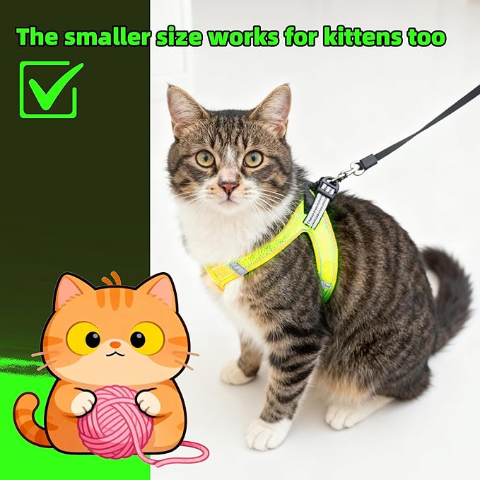 ROYPET Step-in Air Dog Harness, All Weather Mesh Step in Vest Harness for Small and Medidum Dogs and Cats, Adjustable Soft Padded Dog Vest with Easy Control Handle for Dogs Pets (Neon Green, XL)