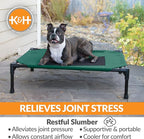 K&H Pet Products Original Pet Cot Elevated Dog Bed Green/Black Mesh Medium 32 X 25 X 7 Inches