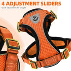 PUPTECK Cat Harness and Leash Set Escape Proof Reflective Cat Walking Harness Adjustable Soft Breathable Mesh Vest for Small Pets, Orange, S