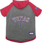 MLB Hoodie Shirt for Dogs & Cats - Texas Rangers Dog Hooded T-Shirt, Small. - MLB Team Color Hoody Vest for Baseball Fans