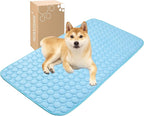 MICROCOSMOS Summer Cooling Mat & Sleeping Pad- Water Absorption Top, Materials Safe, Easy Carry, EZ Clean. Keep Cooling for Pets, Kids and Adults.(Blue, 48" x24")