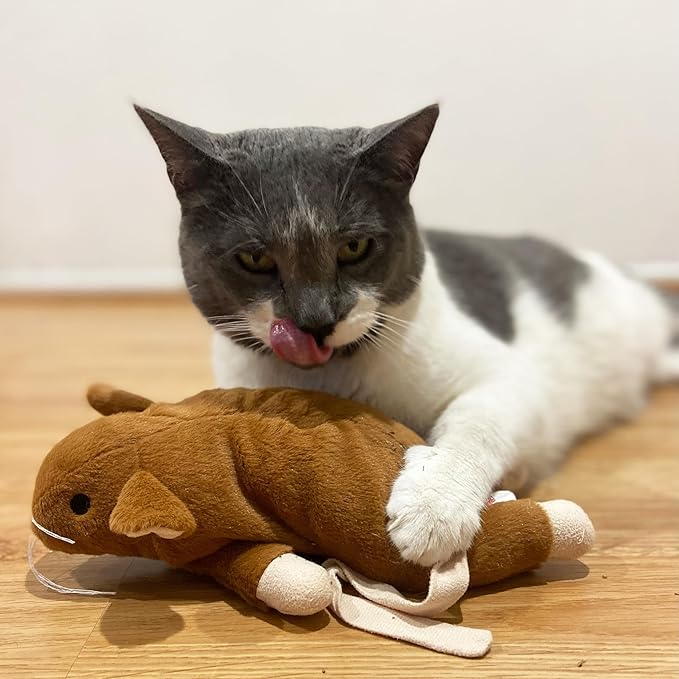 SPOT Super Mouse Sam with Catnip - Lifelike Cat Toy, Fuzzy Mice with Catnip and Crinkle Sound, Extra Large Size for Cuddling, Kicking, Chasing, Playing - 11in Plush Toys, Assorted Colors