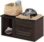 Furinno Peli Farmhouse Hidden Cat Litter Box with Divider, Ebony