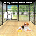 Sino Luban 2PCS Outdoor Dog Kennel Outside Run with Doggy Door&Waterproof Roof - 4x4x4.6FT Large Dog Kennels Pens Outside for Small/Medium Dogs - Heavy Duty Cage Yard (Can Connect to Your Dog House)