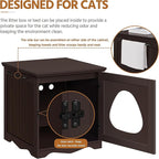 Yaheetech Cat Litter Box Enclosure, Litter Box Furniture Hidden with Towel Bar, Wooden Pet Washroom, Dog Proof Cat Litter Box Cabinet, Indoor Pet House, Side End Table, Espresso