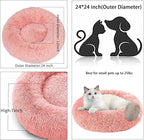 Nisrada Cat Beds for Indoor Cats,24 Inch Dog Bed for Small Melium Large Dogs, Washable-Round Pet Bed for Puppy and Kitten with Slip-Resistant Bottom