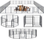 Dog Playpen,Portable Outdoor Dog Fence, Dog Playpen for Large/Medium/Small Dogs, Dog Fences for The Yard,with Doors Foldable Metal (32 inch, 32 Panels)