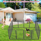Dog Playpen Outdoor Dog Fence for Yard, 32inch 24 Panels Dog Pens Outside Anti-Rust Pet Playpen Exercise Pen with Lock for Large Medium Pets, Portable Pet Fence for Yard RV Camping