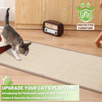 Natural Sisal Cat Wall Climbing Carpet, Wall Scratcher Carpet Mat Pad, Cat Climbing Wall, Tall Scratching Post, Wall Floor Couch Sofa Protector, Scratching Pad for Indoor Cats （78.7" Lx15.7 W, 1PC）