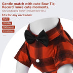 Koneseve Dog Shirt Plaid Dog Clothes for Small Dogs Boy Girl Cat Clothes Soft Puppy Outfit Adorable Pet T-Shirts Kitten Grid Costume Apparel Thanksgiving Christmas Clothing (Red#1; 2XL)