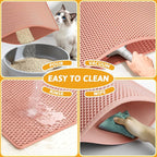 Pieviev Cat Litter Mat Double Layer Waterproof Urine Proof Trapping Mat 1 Pack (Red, 30x24 Inch (Pack of 1))