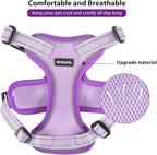 Rttochfy Cat Harness and Leash Set, Adjustable and Reflective Cat Vest, Escape Proof Kitten Harness, Easy to Put on with 3 Buckles for Cats Walking and Traveling (Purple, L)
