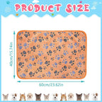 Tatuo 4 Pcs Dog Blanket for Pet Cat Blankets Indoor Puppy Teething Stuff Toys Paw Print Fleece Soft Blanket Sleep Mat for Guinea Pig Cage(Coffee,Small(24 x 16 Inch))