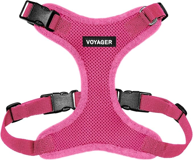 Voyager Step-in Pet Harness - All Weather Mesh, Adjustable Step in Harness for Cats and Dogs by Best Pet Supplies - Fuchsia, S