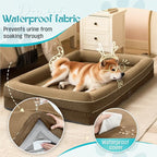Waterproof Memory Foam Dog Beds for Extra Large Dogs Non-Slip Orthopedic Dog Beds Washable Couch Pet Bed with Removable Cover (Brown, X-Large)