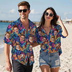 Custom Hawaiian Shirt with Face for Men Women Youth Kid, Personalized Hawaiian Shirts with Face Logo Photo Picture