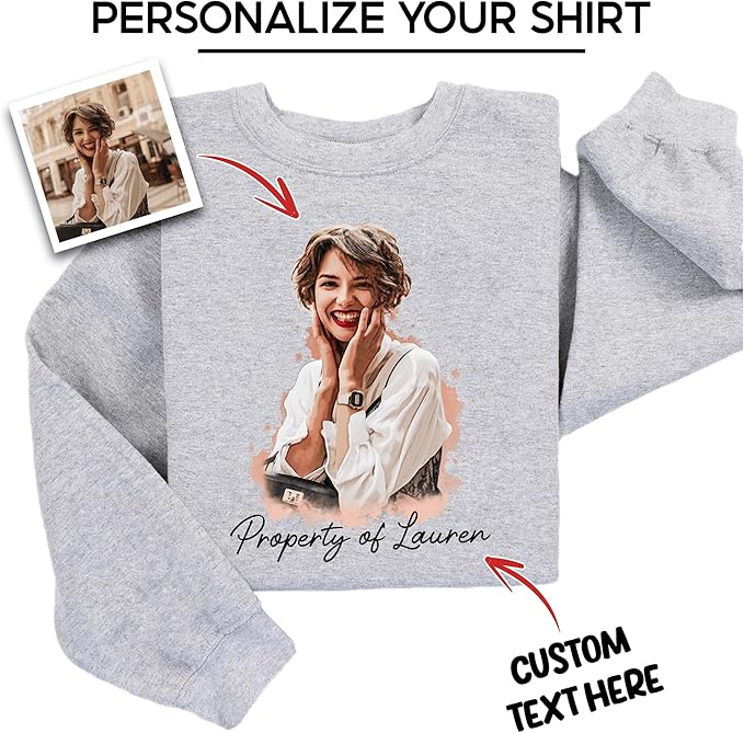 Custom Photo Shirts for Men Women, Shirts with Faces on Them Custom, Personalized Shirts for Boyfriend Girlfriend
