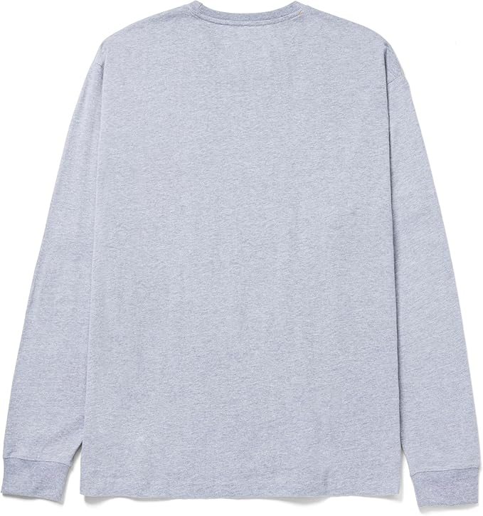 Caterpillar Trademark Banner Long Sleeve Tee Shirts for Men with Center Back Neck Wire Management Loop and Cat Workwear Logo
