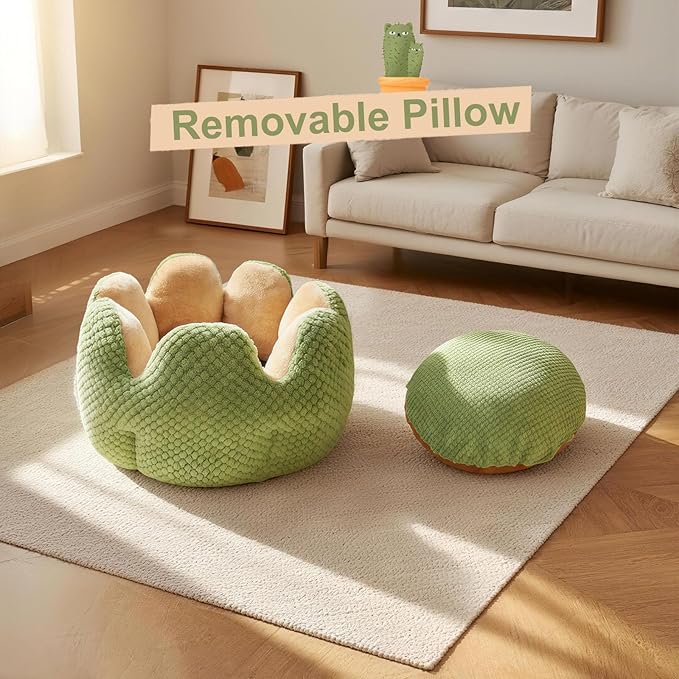 CWV Cute Cat Beds Kitten Beds, Soft Small Dog Beds, Washable Pet Beds for Puppy and Kitty, Cactus Shape, 23 Inch