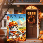 Hello Fall Garden Flag Cute Kitten Pumpkin Hat Scarf Flag 12x18 Inch Autumn Pet Decor Double Sided Outdoor Banner For Front Yard Porch Lawn Patio Seasonal Home Decor for autumn