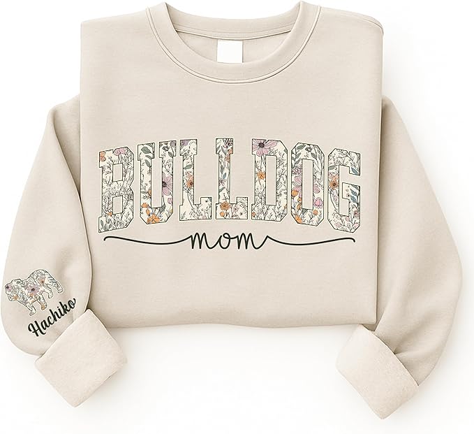 Personalized Dog Mom Sweatshirt, Dog Lover Crewneck, Gift Idea for Pet Owner, Cozy Outfit for Women, Mom Gift