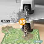 Glittme Premium Cat Litter Mat 33"x22" - Non-Slip & Waterproof Litter Trapping Mat for Litter Boxes - Soft Mesh Kitty Sand Catcher Pad Easy to Clean & Washable Floor Protector