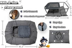 XxingSheep 2-Tier Cat Tunnel & Hammock Bed XXL, 4 Cave Shuttle with Elevated for Multiple Cats Toy Dark Grey