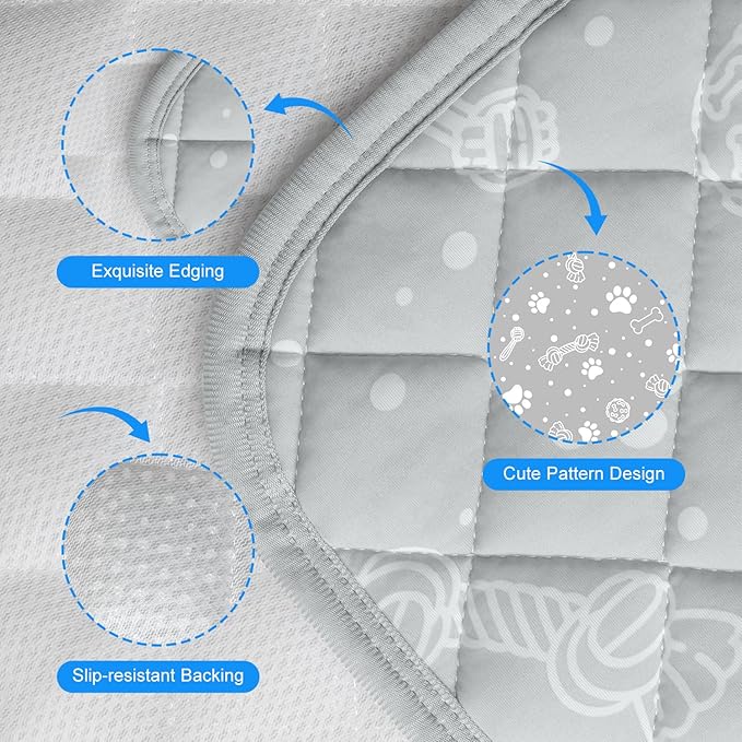 MH MYLUNE HOME Self Cooling Mat for Dog, 28”x39” Arc-Chill Cooling Fiber & Endothermic Color Changing Pet Cooling Pad, Foldable & Washable Non-Toxic Summer Pet Blanket