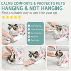 Supet Cat Grooming Hammock Harness for Nail Trimming, Cat Grooming Hanging Sling for Nail Clipping, Pet Restraint Holder for Cutting Nails, Medicine, Ear & Teeth Cleaning, Eye Care (Strawberry M)
