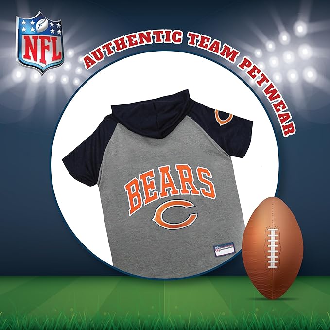 Pets First Chicago Bears Hoodie for Dogs & Cats. NFL Football Licensed Dog Hoody Tee Shirt, Small. Sports Hoody T-Shirt for Pets. Licensed Sporty Dog Shirt (CHI-4044-SM)