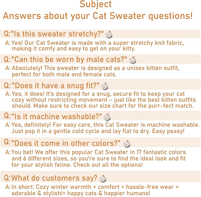 Stretchy Cat Sweater - 17 Colors & 6 Sizes | Snug Winter-Ready Knit for Boy/Girl Cats & Kittens(Dark Gray, Small)